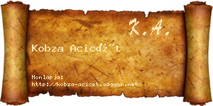 Kobza Acicét névjegykártya